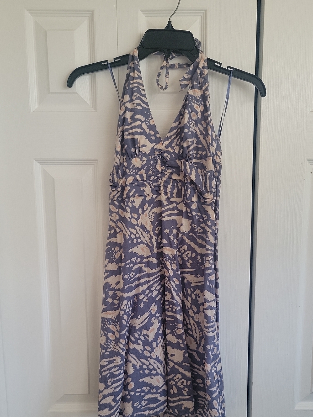 Halter Mini Dress in Lavender and Cream